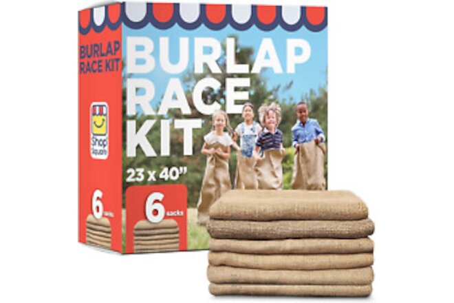 Large Burlap Potato Sack Race Bags, 23x40", Outdoor Lawn Easter Games for Kids &