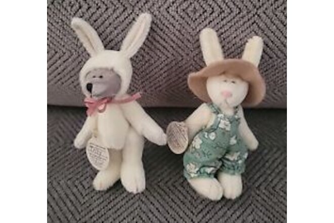 Miniature Rabbits Boyd's Bears 3" Jointed Mohair Tami And Trilly W/Tags
