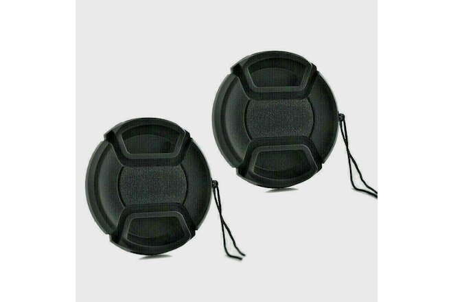 2pcs 49mm Center Pinch Snap-On Lens Cap Leash for Canon Nikon Sony DSLR Camera