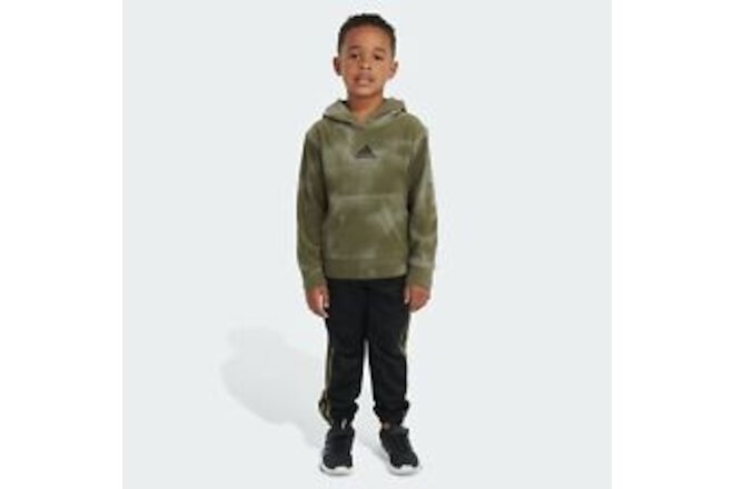 adidas kids Two-Piece Printed Microfleece Pullover and Jogger Set