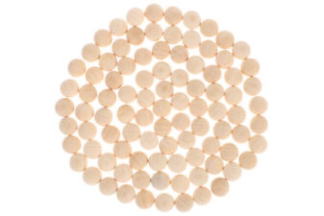 100Pcs Unfinished Dome Beads Half Craft Balls Natural Half Wood Balls