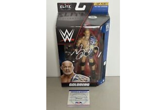 NEW GOLDBERG Signed WWE Elite Collection Champion Belt Mattel Figure PSA COA