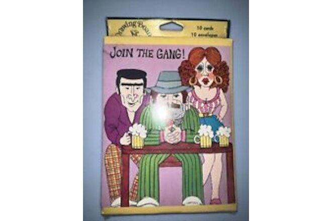 Vintage Card & Envelope Set Of Ten, “Join The Gang! It’ll Be A Crime If Your Not