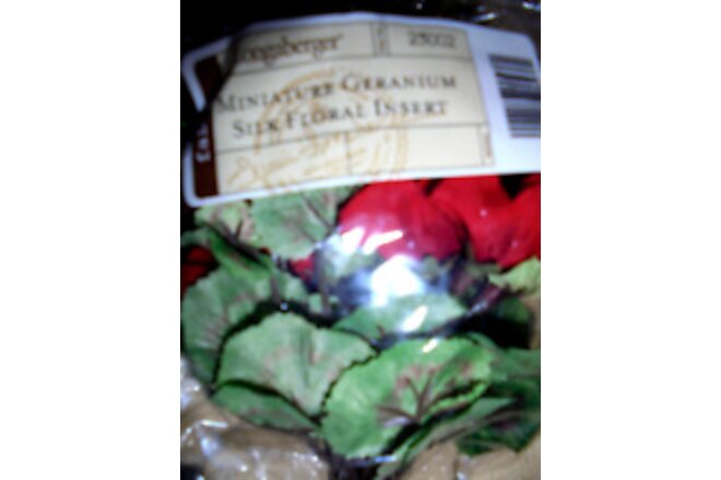 Longaberger May Series Miniature Geranium Silk Floral Flowers for basket NEW
