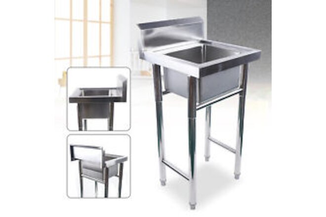 20" Free Standing Kitchen Sink for Garage Restaurant Laundry Room Outdoor