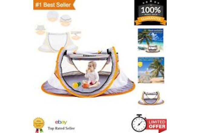Portable Baby Beach Tent with UPF 50+ Sun Shelter & Mosquito Net - Large Size