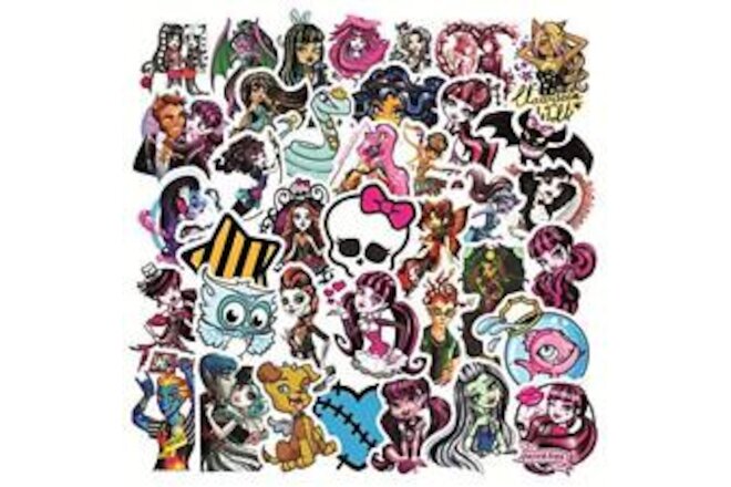 50Pcs Monster High Stickers ，for Water Bottle Waterproof Vinyl Stickers，Cute ...