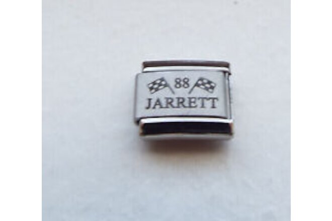 Jarrett 88 Nascar flags laser 9mm stainless steel italian charm link new