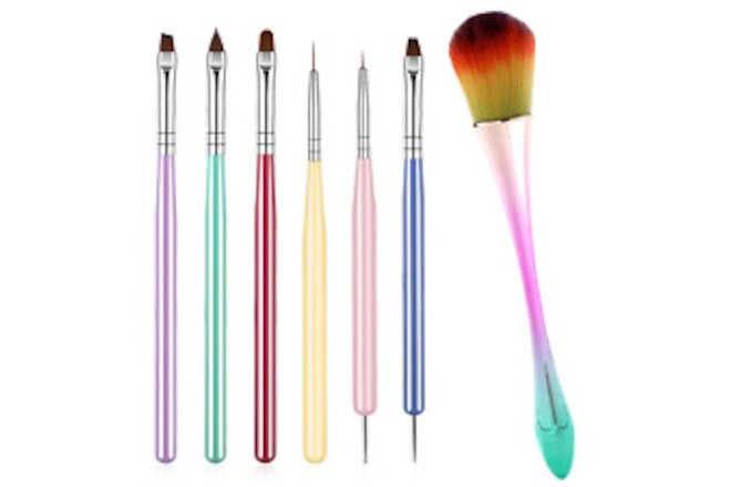 7 Pack Painting Nail Brushes Nail Art Brushes Nail Design Brushes Set with Exten