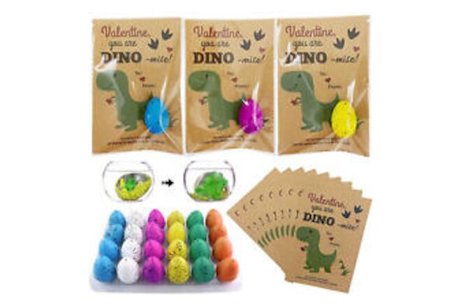 24pcs Dino Egg Hatching Card Easter Kid Gift Grow In Water Hatch Egg Crack Toy