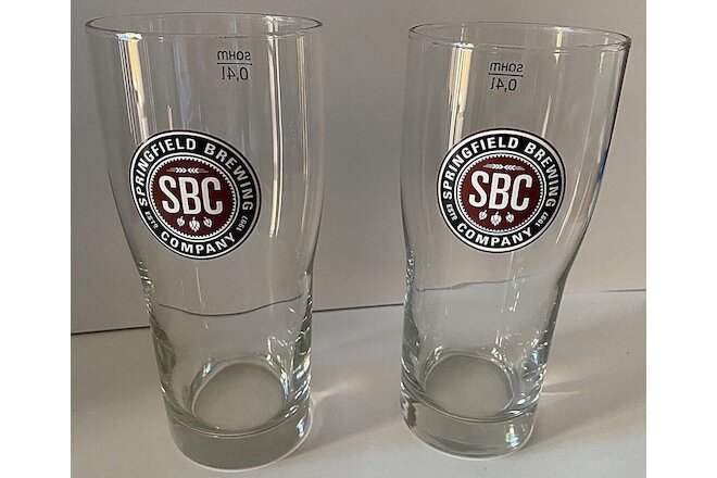 SBC Springfield Brewing Company Brew Pub Beer Glass *Set Of 2 Pint Glasses*