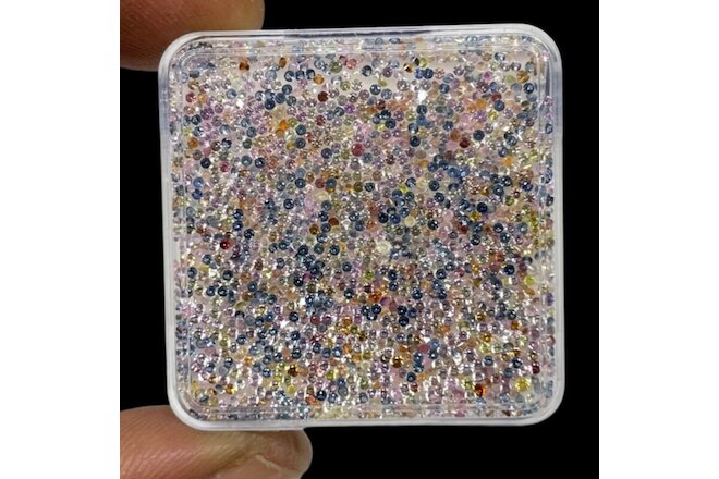 500 Pcs Natural Multi Sapphire 0.9mm-1mm Round Diamond Cut Loose Gemstones Lot