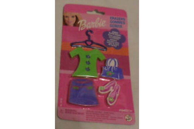 1 Barbie Erasers Pentech 1999 5 pieces purse hanger shoes  New Sealed Package