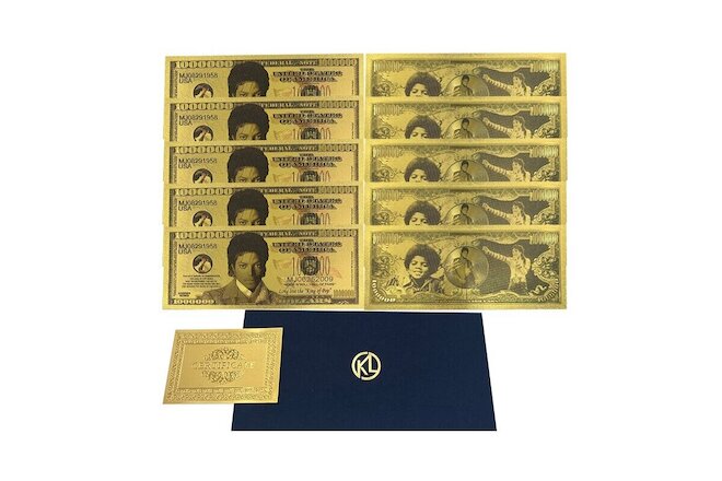 10 pcs Michael JACKSON Gold Banknote Collection One Million Dollar  Collector's