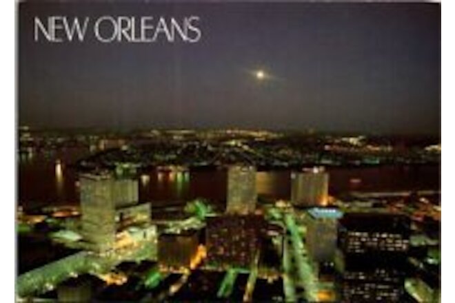 New Orleans Skyline at Night Louisiana Postcard