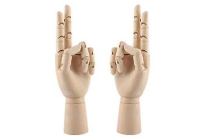 Wooden Hand Model, 2 PCS, 12 Inches Left and Right Hand Art Mannequin Figure ...