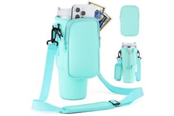 PIMDIR Water Bottle Carrier Bag With Phone Pocket Fit for Stanley 40 oz Simpl...