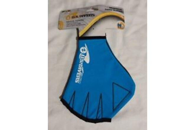 U.S Divers Aquatic Swimming Fitness Resistance Gloves Blue Webbed Neoprene Med