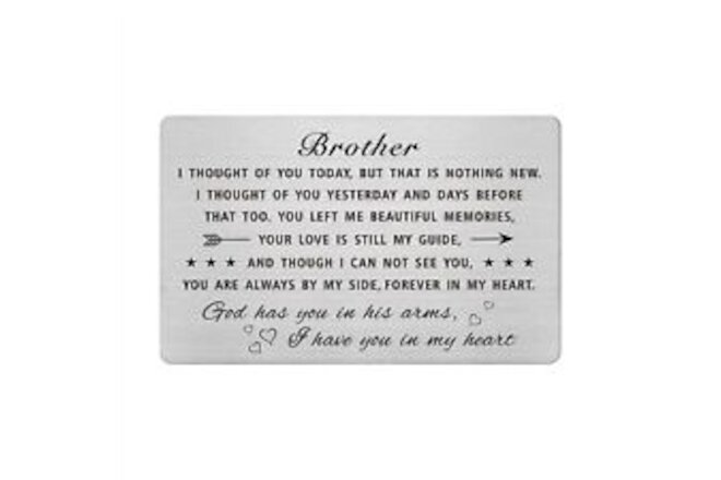 Sympathy Card for Loss of Brother - Fits in Wallet, Made of Stainless Steel, ...
