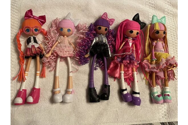 5 Lalaloopsy dolls 9 inches tall.....Good Condition Rare lot!!