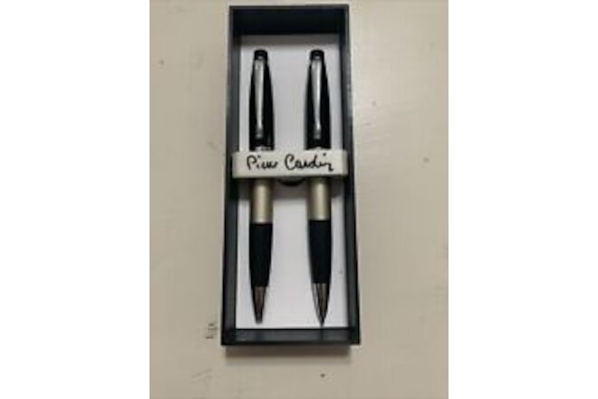 Pierre Cardin Black And Silver Pen and Pencil Gift Set In Box