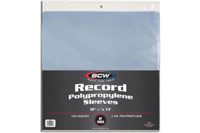 100 BCW Vinyl / Record Sleeves Outer Plastic Lp Album Cover Bags 33 RPM NEW