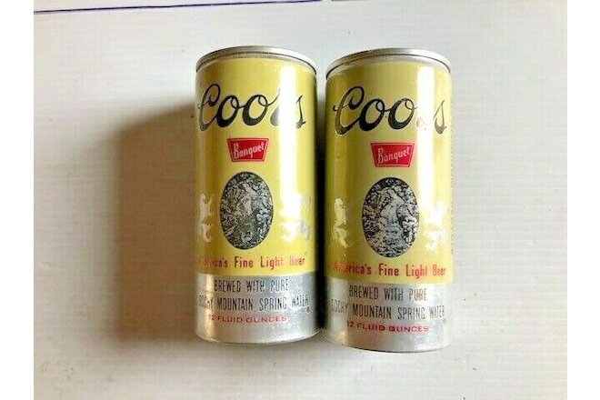 Vintage Coors Beer Cans Different Push Button Opening Oklahoma Stamped