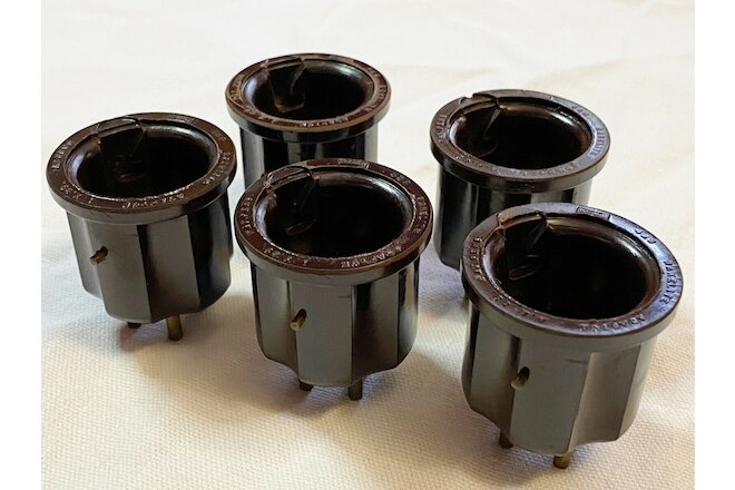 5 NA-ALD 1920's Bakelite UV199/C299 Tube Socket Adapters for 01A Applications