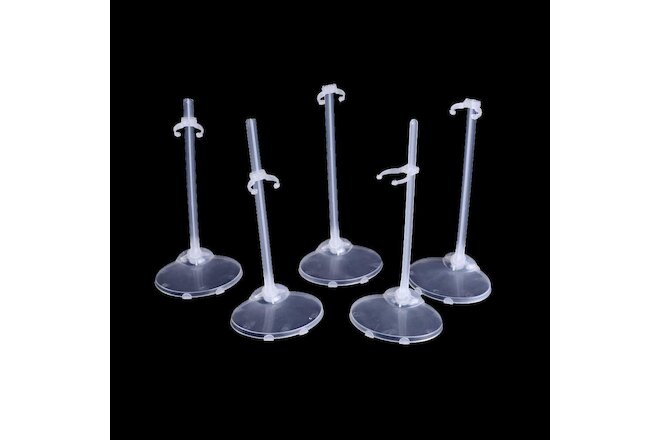 Doll Holder Stand Figure Display 5 Pcs Stands Toy Model Barbie Clear Translucent