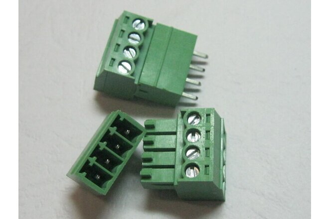 60 pcs 4pin/way Pitch 3.5mm Screw Terminal Block Connector Green Pluggable Type