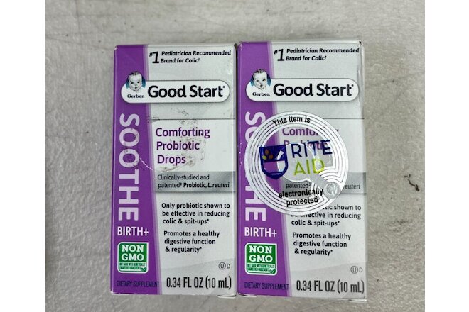 Gerber Good Start Soothe Comforting Probiotic Drops, 10 ml * LOT OF 2 *  2/23