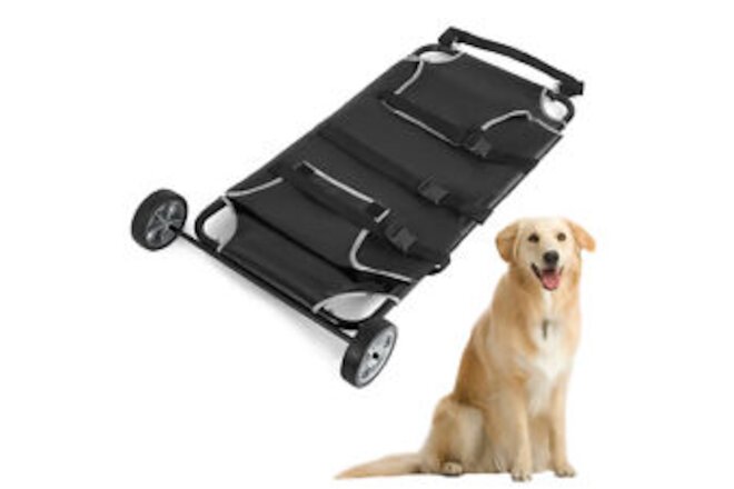 Animal Stretcher Pet Trolley Cart Veterinary Transport Dog 250 lb 2 Wheels