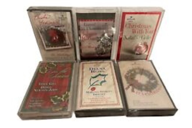 Lot of 6 Vintage Christmas Cassette Tapes Olivia Newton John, Trisha Yearwood +