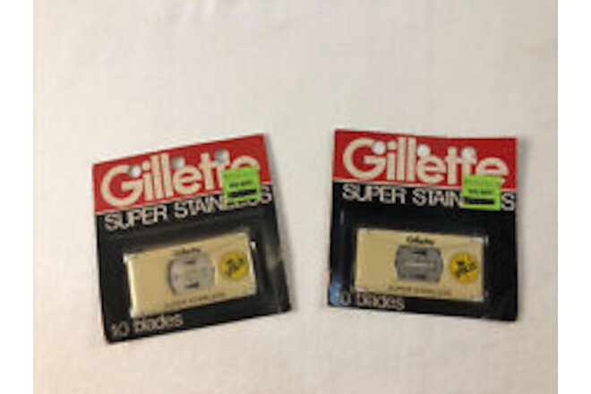 Vintage Gillette Super Stainless Steel Blades the Spoiler Brand New lot of 2