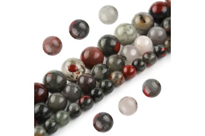 Natural Gemstone Beads 8Mm African Bloodstone Polished round Smooth Stone Beads