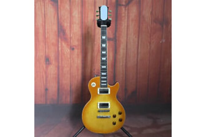 Yellow Body LP Electric Guitar Black Fretboard Chrome Parts Mahogany Body 2H