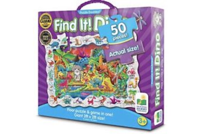 The Learning Journey Puzzle Doubles - Find It! Dinosaurs - 50 Piece Puzzle - NIB