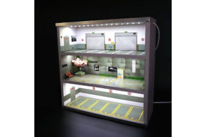 1/64 Parking Lot Display LED Lighting Car Garage Diorama Connector Scene Model