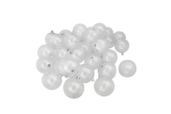 NORTHLIGHT 32ct Shatterproof Clear Christmas Ball Ornaments 3.25" (80mm)