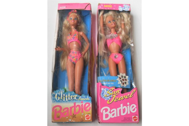 Glitter Beach Teen JAZZIE & Sun Jewel Barbie Doll Vintage Mattel 1992/93