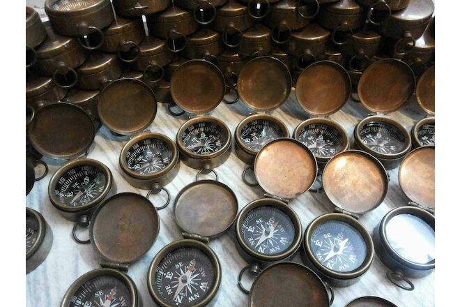 Compass Antique Brass Lot Of 20 Vintage Nautical Lid Compass 35 mm Working Gifts