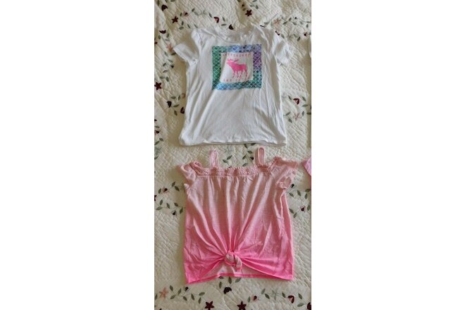 Lot of 2 Girls Abercrombie Short Sleeve T-Shirts Size 9/10 Cotton Blend Top