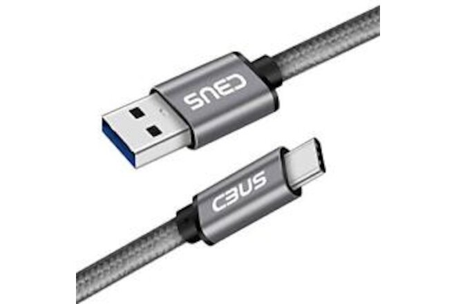 CBUS 8-inch Short Length Space Gray Heavy-Duty Braided USB-C 3.1 to USB-A 3.0...