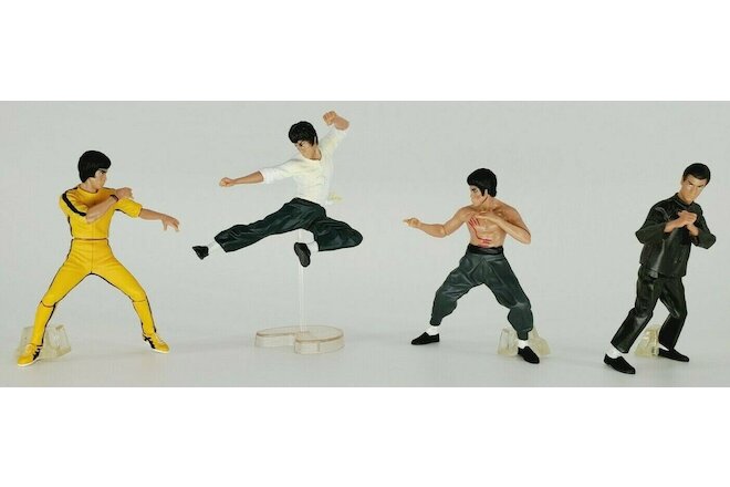 Bruce Lee 4 Inch Display Movie Costume Action Figures With Boxes (Set of 4)