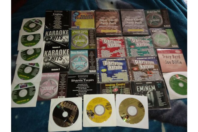 Karaoke cds lot of 28 with several genres