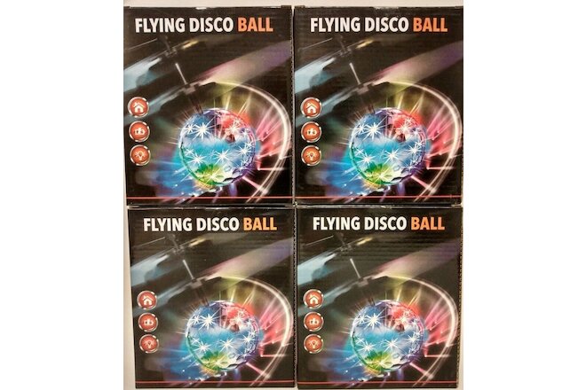 LOT OF 4 FLYING DISCO BALLS BY TOTALLY COOL TOYS RECHARGEABLE BATTERY