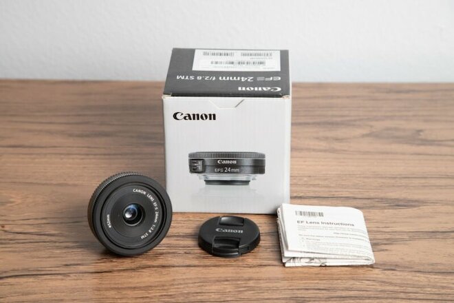 Canon EF-S 24mm f/2.8 STM Lens- Used and Scratched