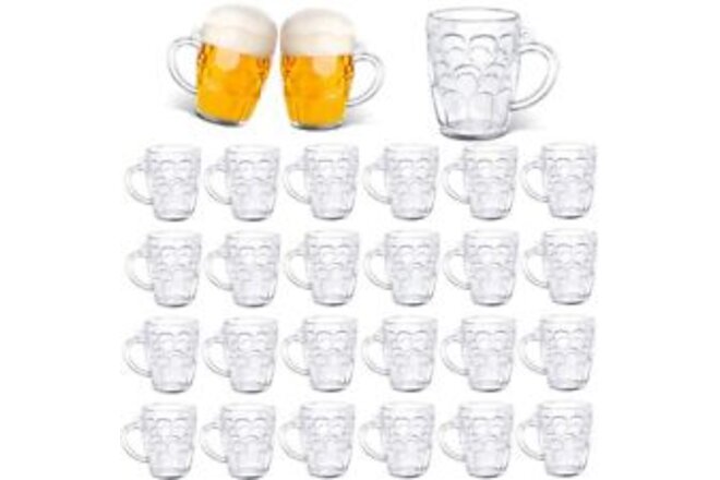 DOERDO 25Pieces Mini Beer Glasses Clear Plastic Mug Shot Small Juice Cups Tastin