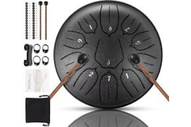 Steel Tongue Drum 11 Note 6 Inches D-Key Tank Drum Handpan Drum Panda Balmy D...