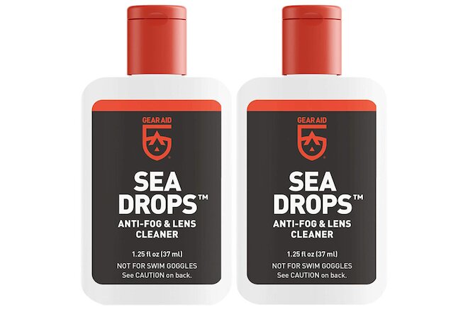Gear Aid Sea Drops 1.25 oz. Water Sports Anti-Fog and Lens Cleaner - 2-Pack